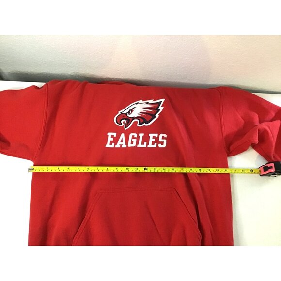 GILDAN- MENS RED FRONT/BACK GRAPHIC KANGAROO POCKET PULLOVER HOODIE SIZE LARGE - Picture 5 of 6